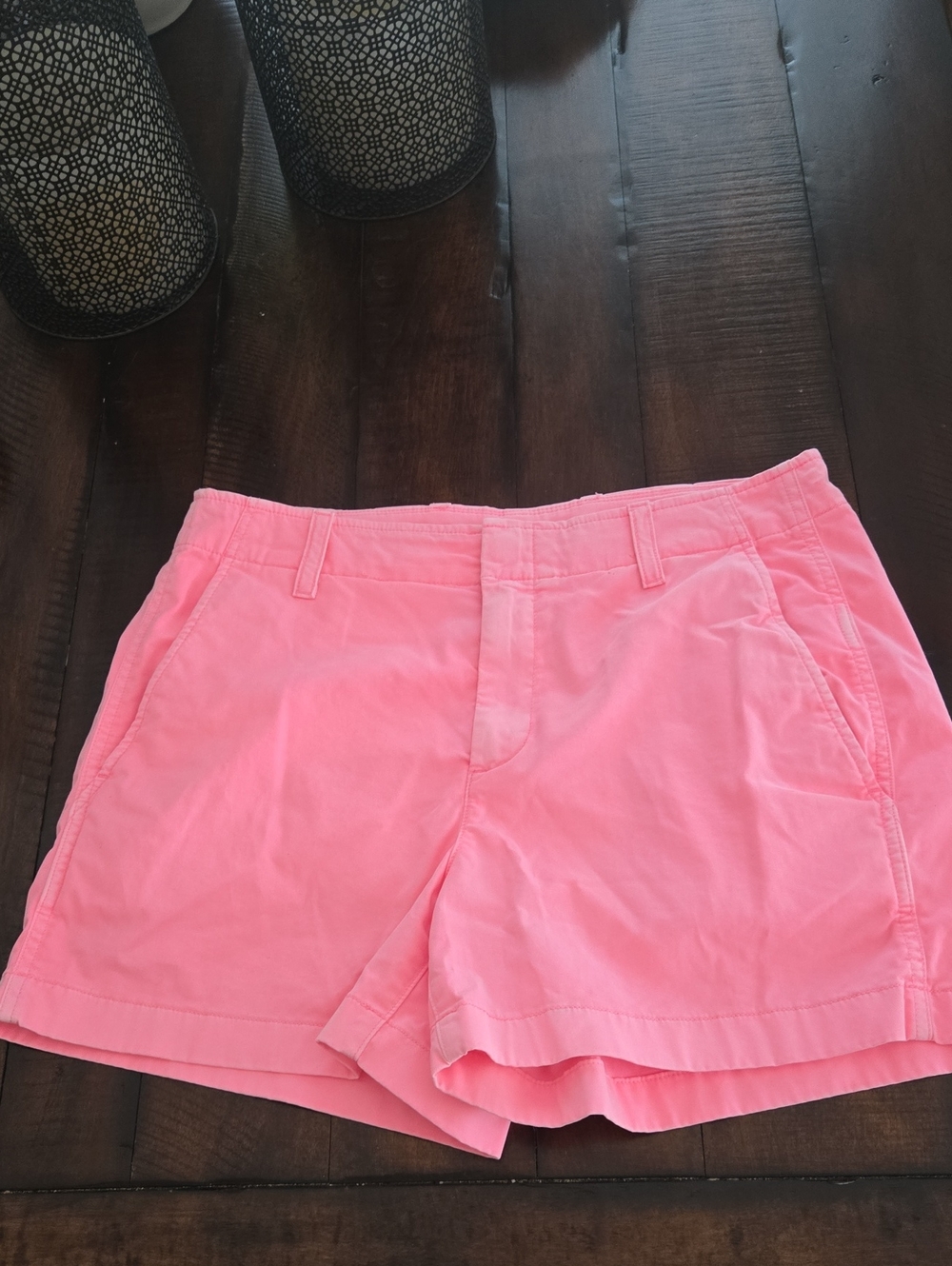 Gap Womens Downtown Khaki Shorts 4 Inch Inseam Washed Hot Pink Sz 10